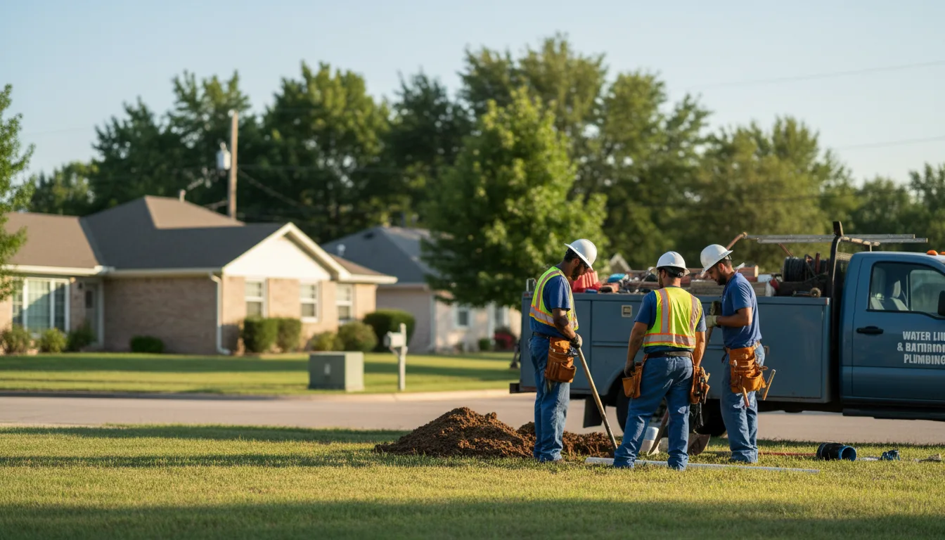 Residential water line and bathroom plumbing service in Mccrory, AR